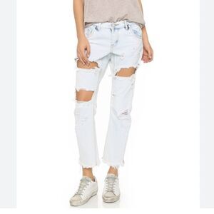 One Teaspoon Distressed Cropped Jeans(Size 28)
